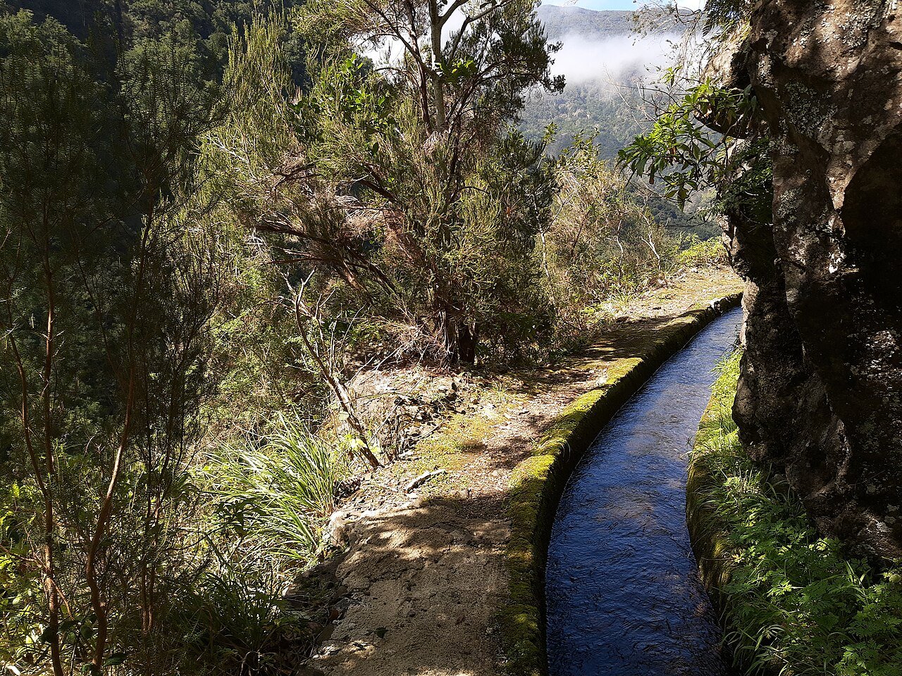 En levada uppe i bergen på Madeira.